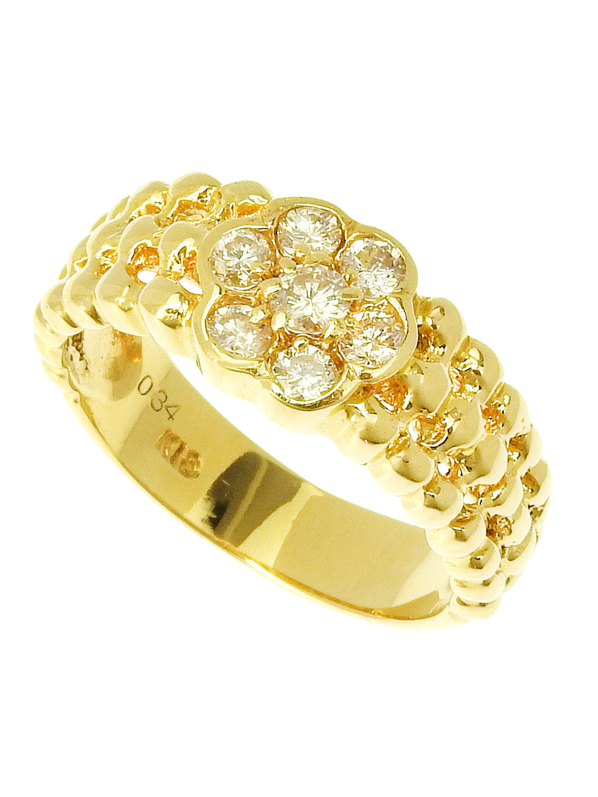 18K Gold Diamond Flower Ring #51