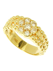 18K Gold Diamond Flower Ring #51