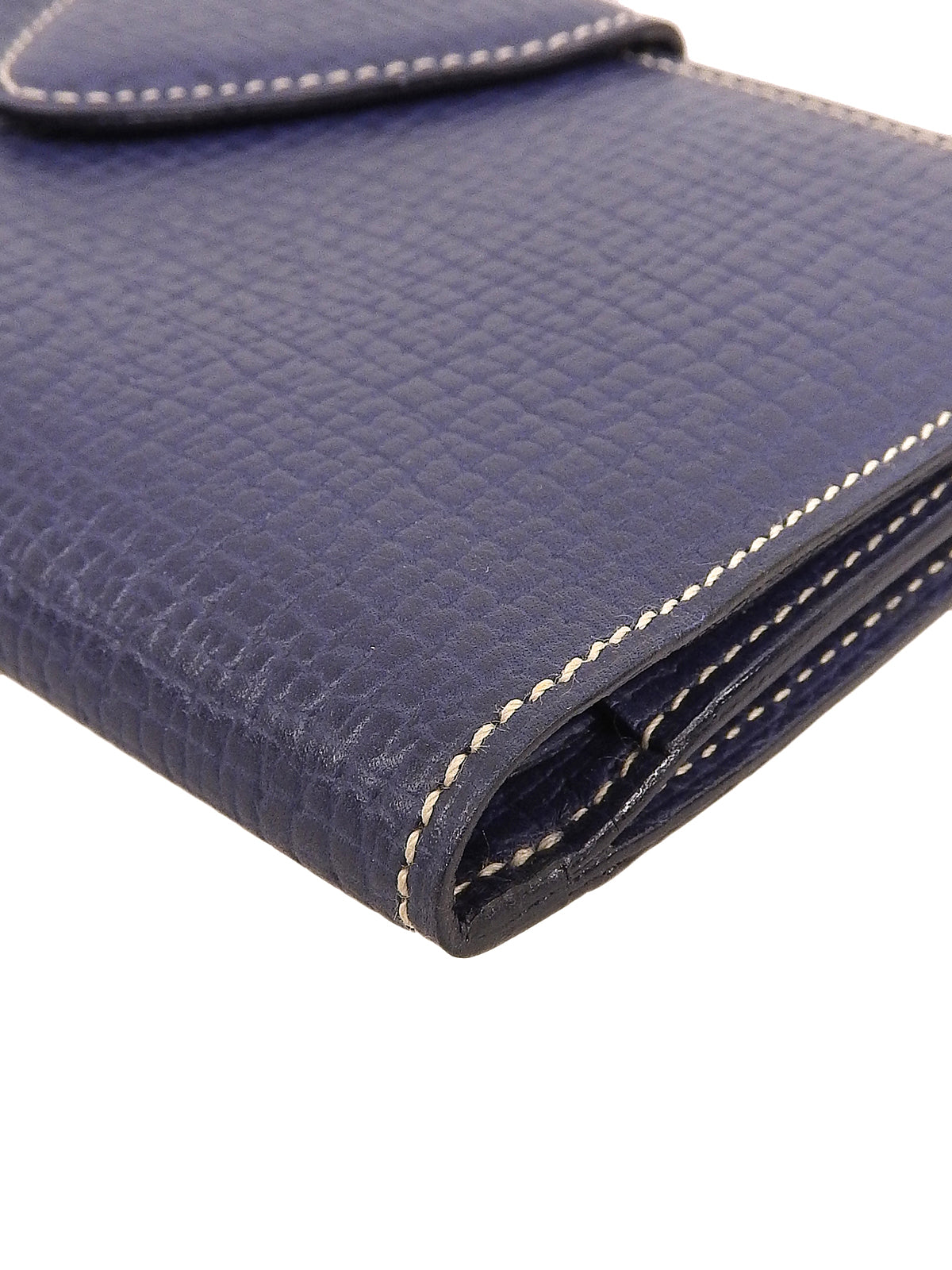 Logo Embossed Long Wallet Navy