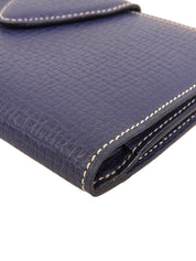 Logo Embossed Long Wallet Navy