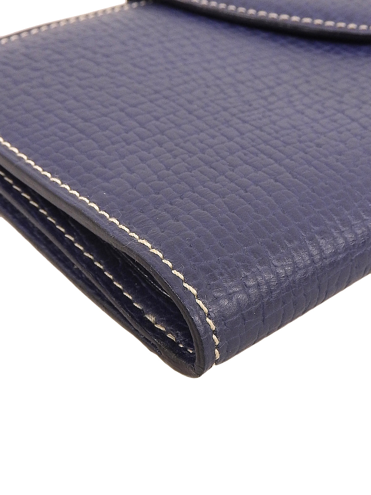 Logo Embossed Long Wallet Navy