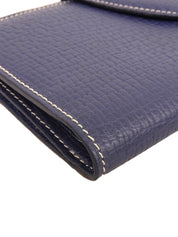 Logo Embossed Long Wallet Navy