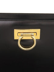 ロゴプレートハンドバッグ ブラック