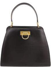 ロゴプレートハンドバッグ ブラック