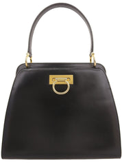 ロゴプレートハンドバッグ ブラック