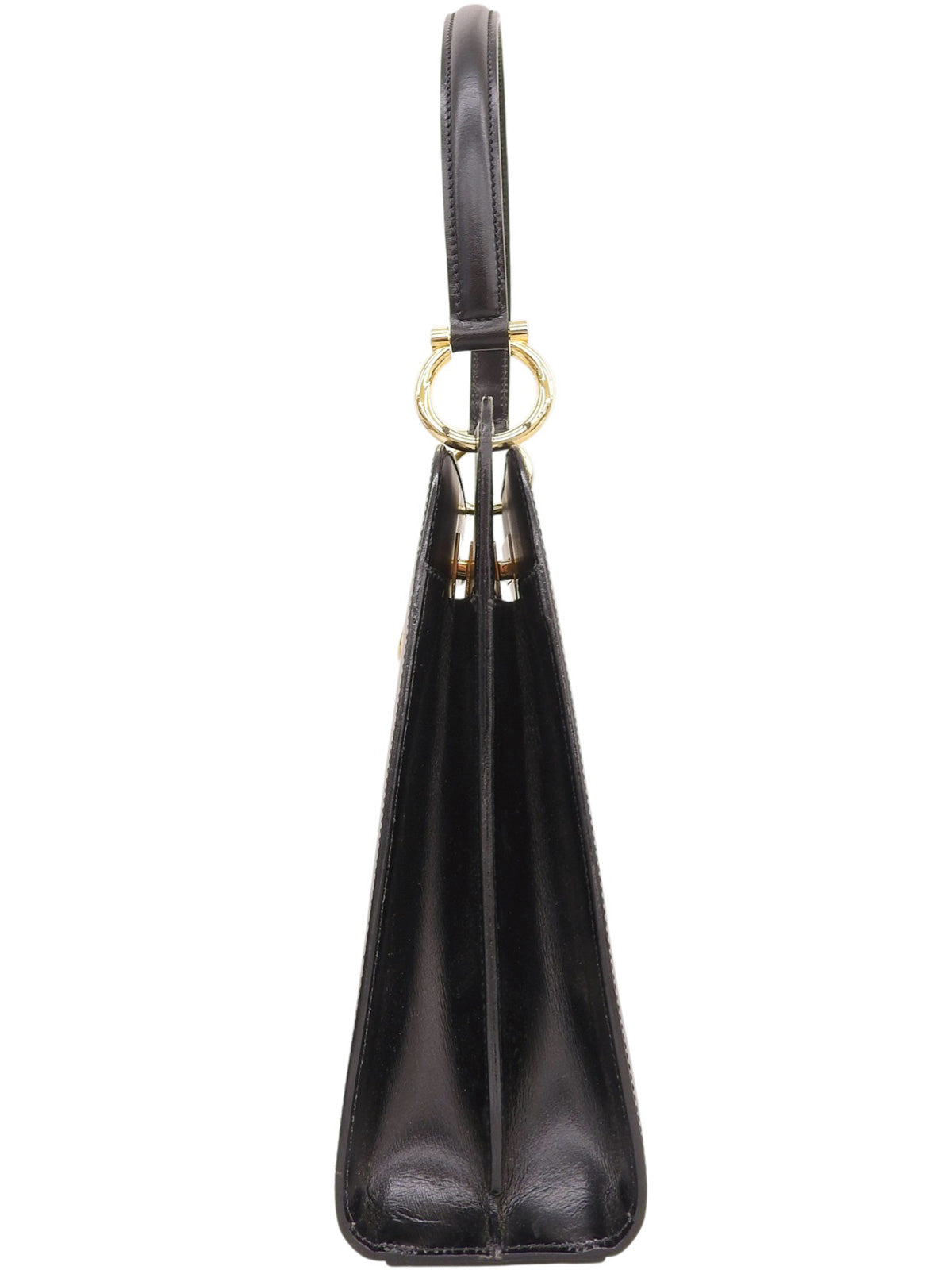 ロゴプレートハンドバッグ ブラック