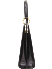 ロゴプレートハンドバッグ ブラック