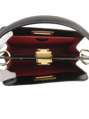 ロゴプレートハンドバッグ ブラック