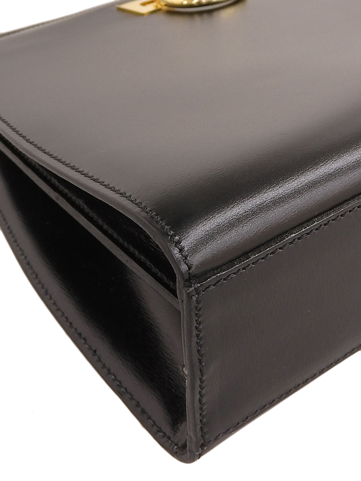 ロゴプレートハンドバッグ ブラック