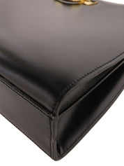 ロゴプレートハンドバッグ ブラック