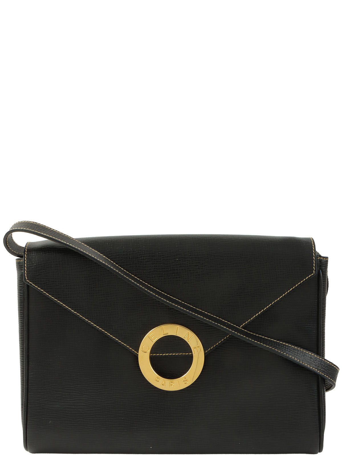 サークルロゴプレートショルダーバッグ ブラック