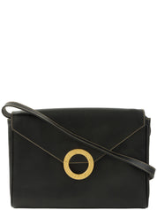 サークルロゴプレートショルダーバッグ ブラック