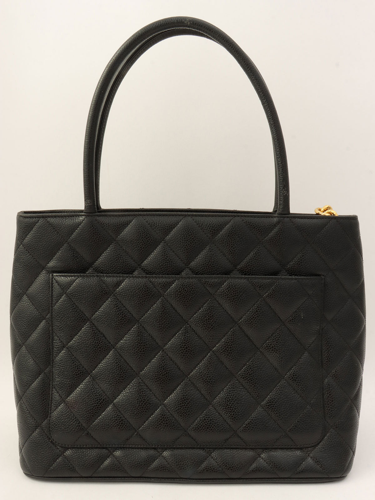 2000年頃製 キャビアスキンCCマークステッチ復刻トートバッグ ブラック