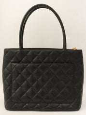 2000年頃製 キャビアスキンCCマークステッチ復刻トートバッグ ブラック