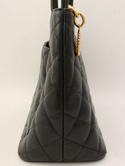 2000年頃製 キャビアスキンCCマークステッチ復刻トートバッグ ブラック