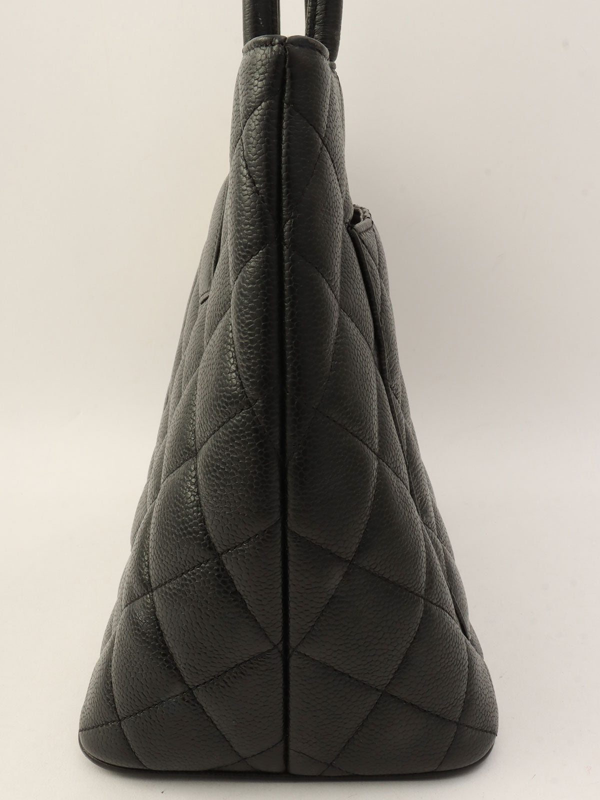 2000年頃製 キャビアスキンCCマークステッチ復刻トートバッグ ブラック