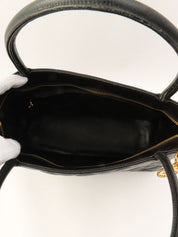 2000年頃製 キャビアスキンCCマークステッチ復刻トートバッグ ブラック