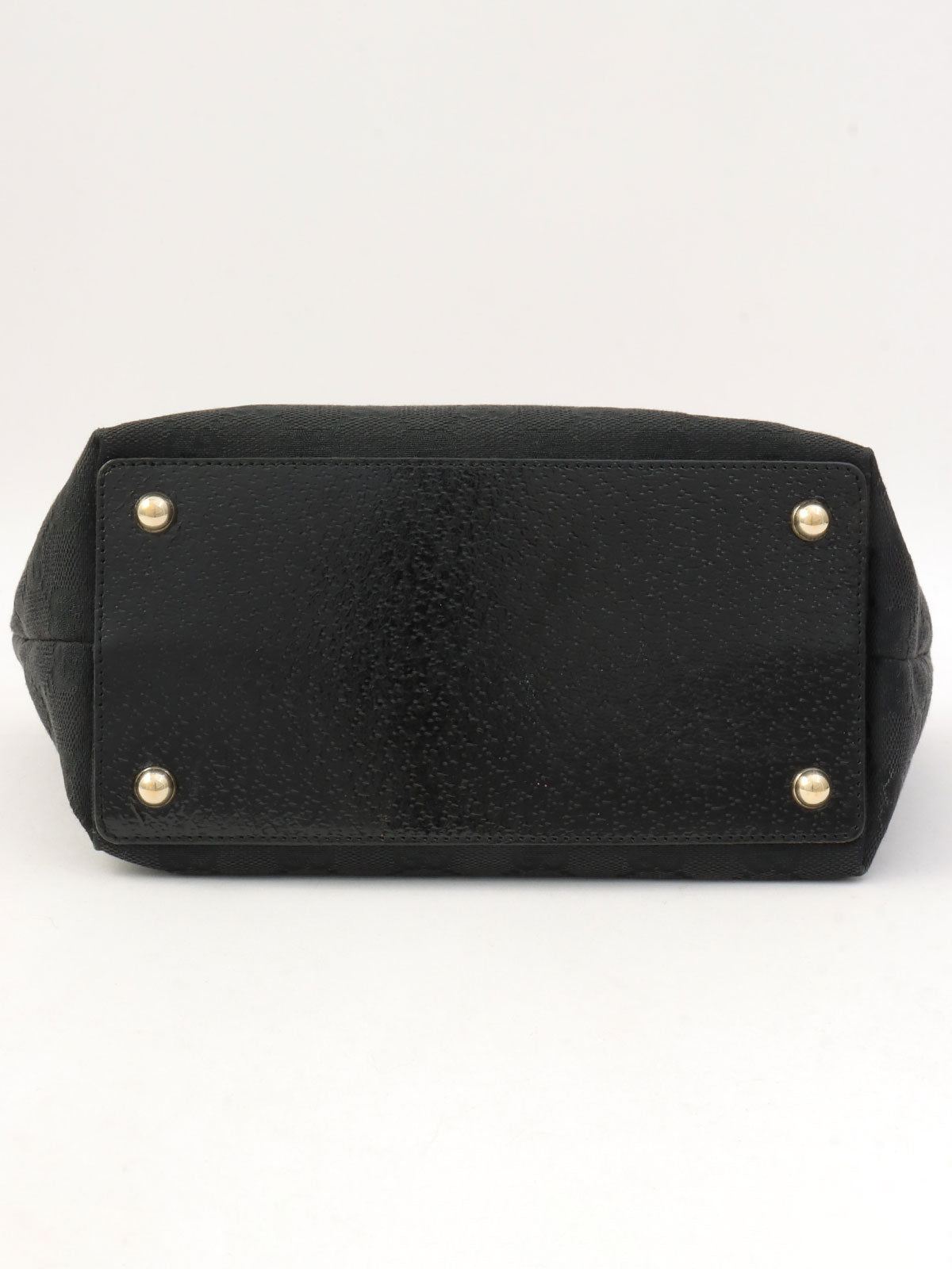 GG Canvas Logo Plate Handbag Black