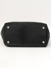 GG Canvas Logo Plate Handbag Black