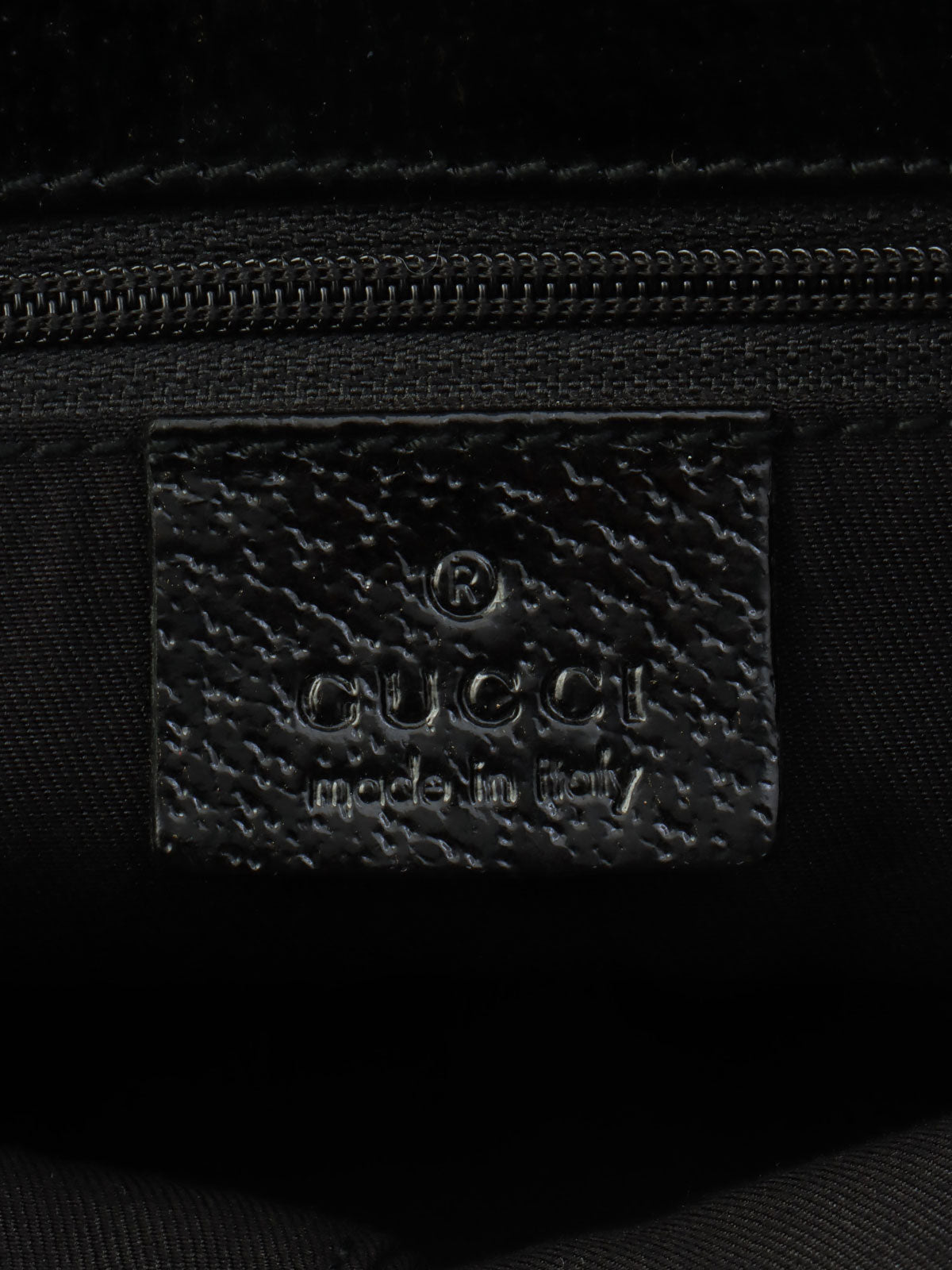 GG Canvas Logo Plate Handbag Black
