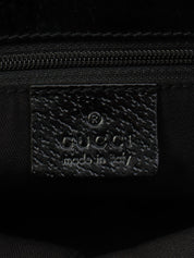 GG Canvas Logo Plate Handbag Black