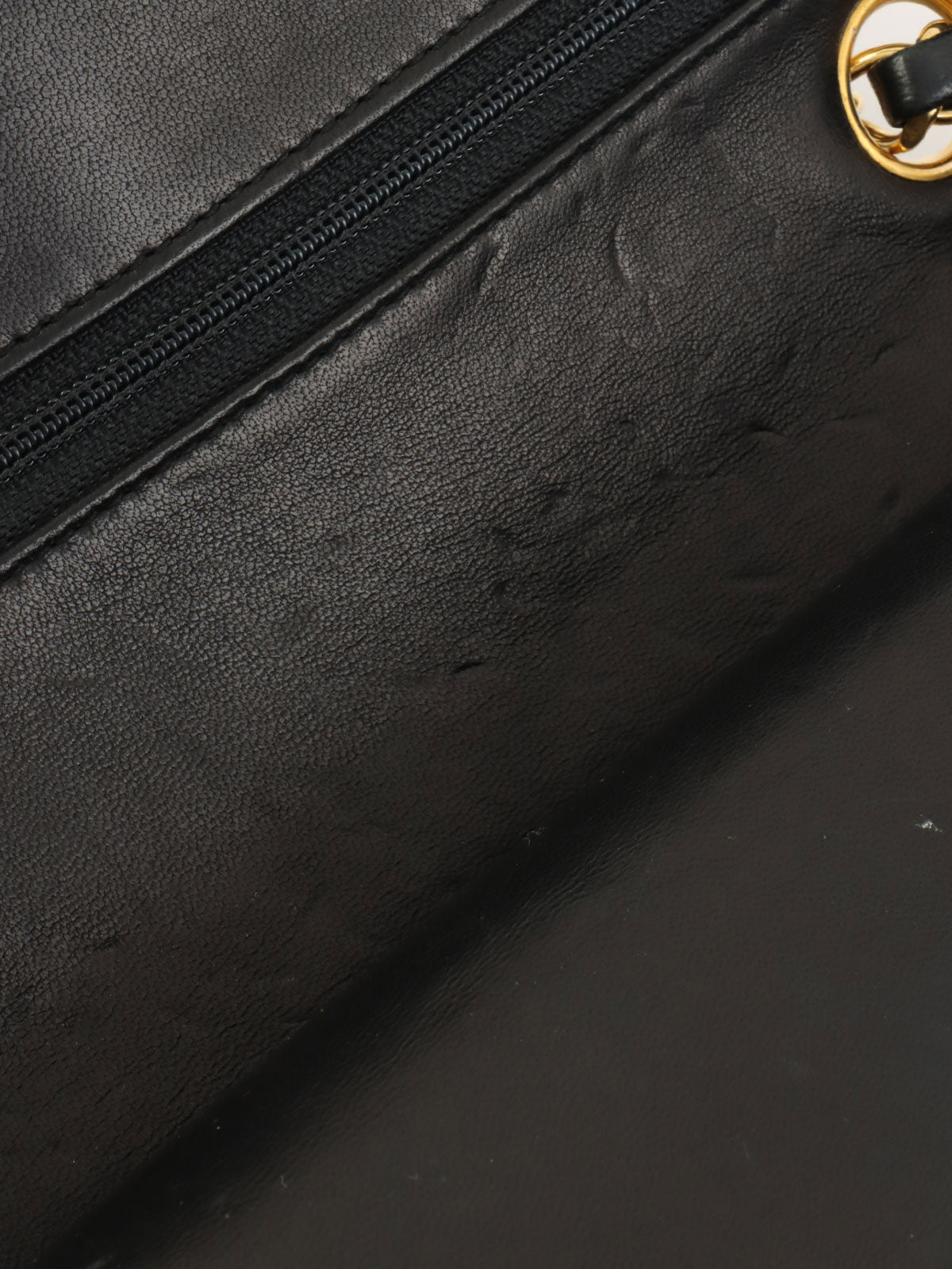 1990年代经典翻盖链条包 23厘米 黑色