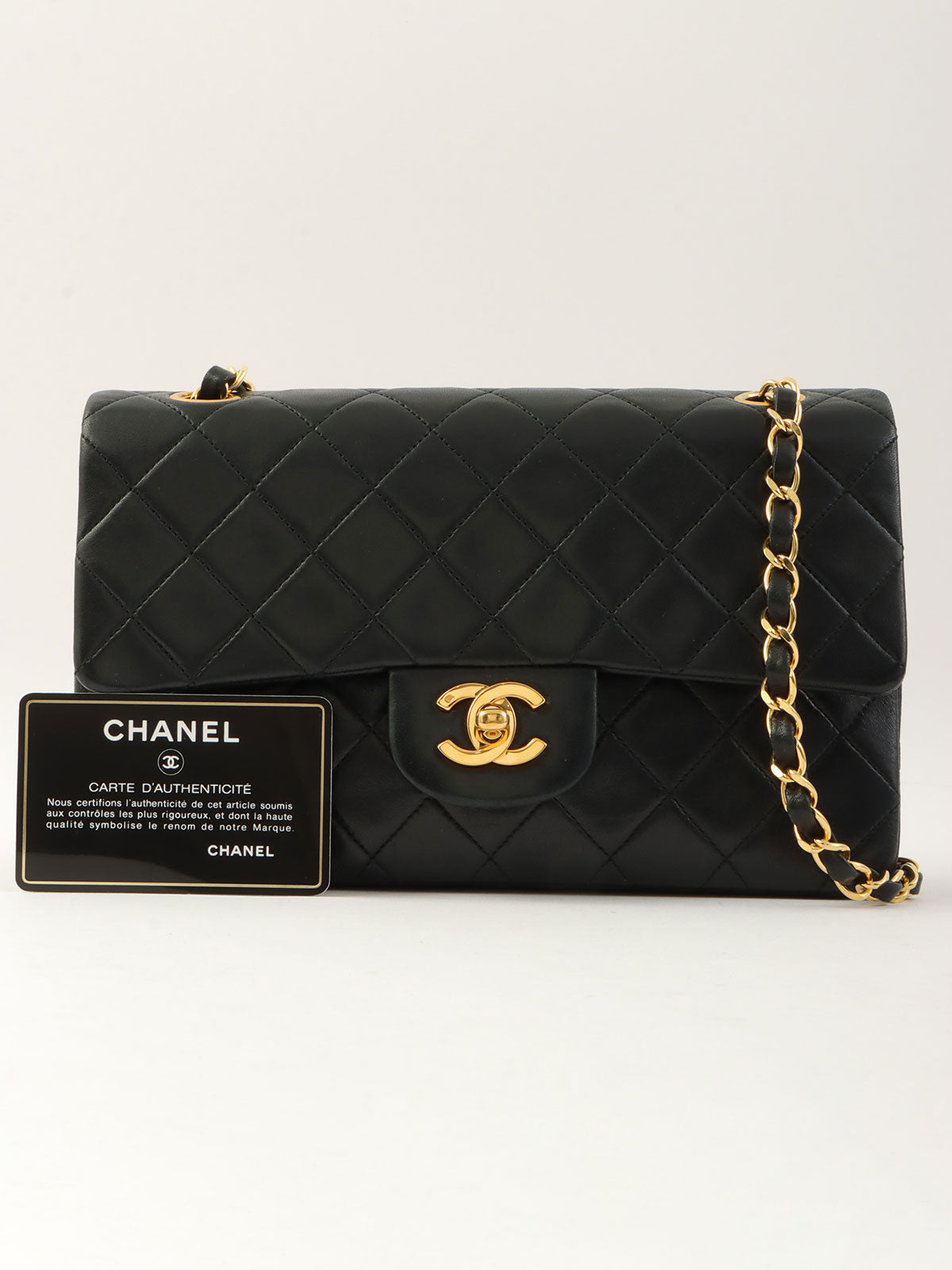 1990年代经典翻盖链条包 23厘米 黑色