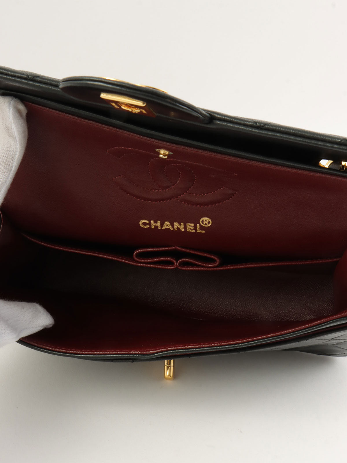 1990年代经典翻盖链条包 23厘米 黑色