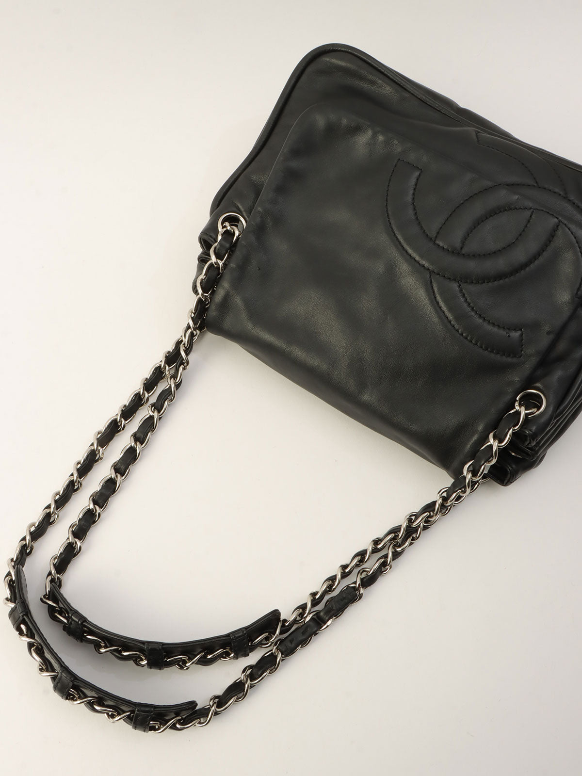 Around 2007, CC Mark Stitch Chain Shoulder Bag, Black