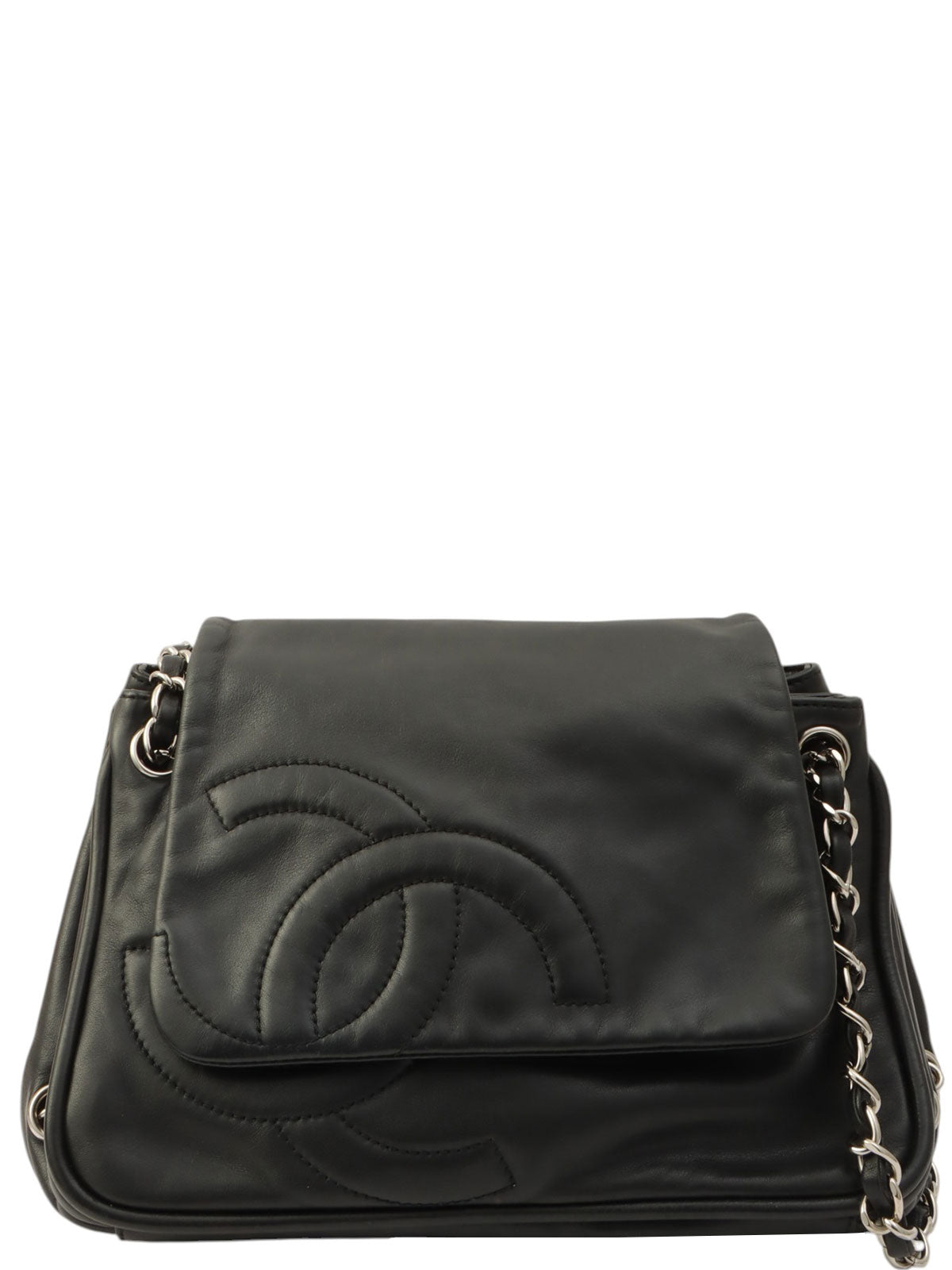 Around 2007, CC Mark Stitch Chain Shoulder Bag, Black