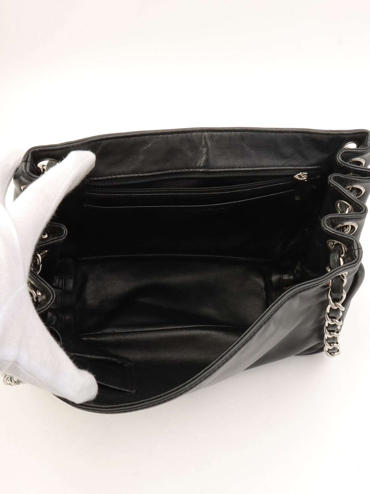 Around 2007, CC Mark Stitch Chain Shoulder Bag, Black