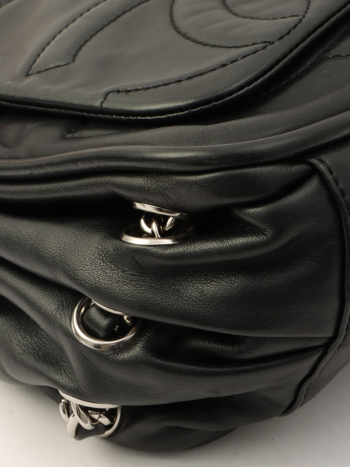 Around 2007, CC Mark Stitch Chain Shoulder Bag, Black