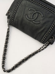 Luxury Line Chain Shoulder Bag, Black, manufactured around 2005
