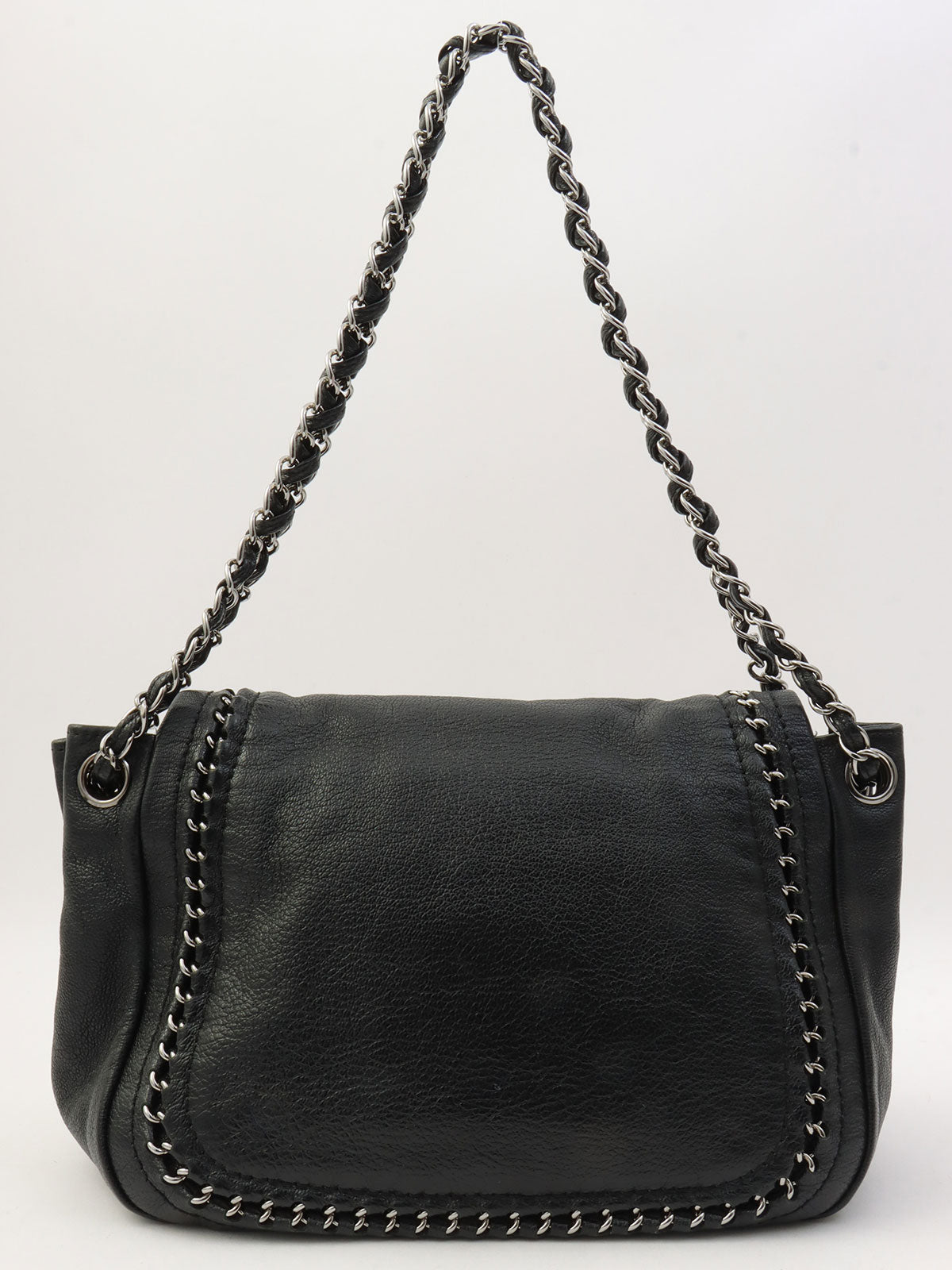 Luxury Line Chain Shoulder Bag, Black, manufactured around 2005