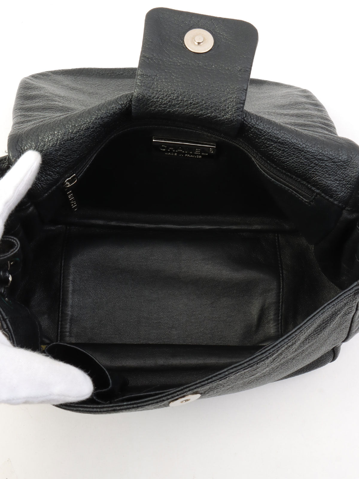 Luxury Line Chain Shoulder Bag, Black, manufactured around 2005