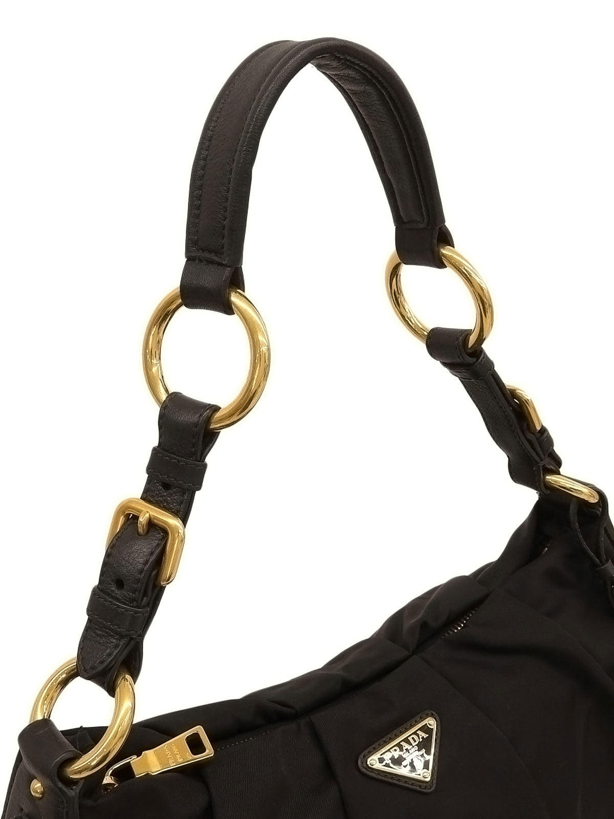 ナイロンロゴプレートワンショルダーバッグ ブラック