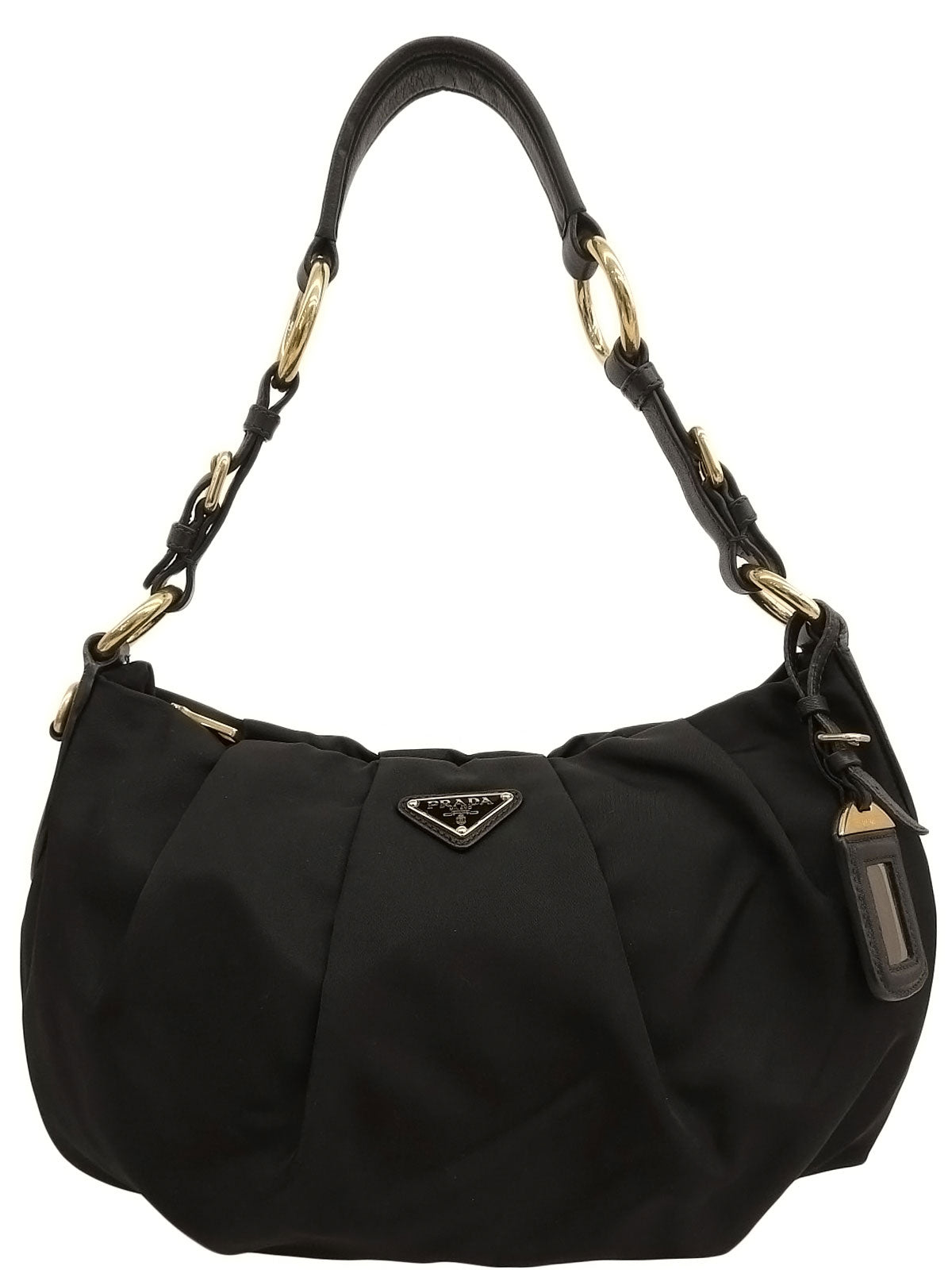 ナイロンロゴプレートワンショルダーバッグ ブラック