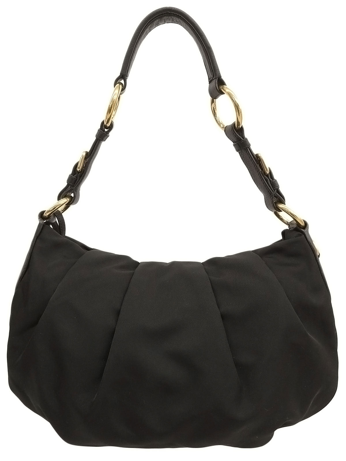 ナイロンロゴプレートワンショルダーバッグ ブラック