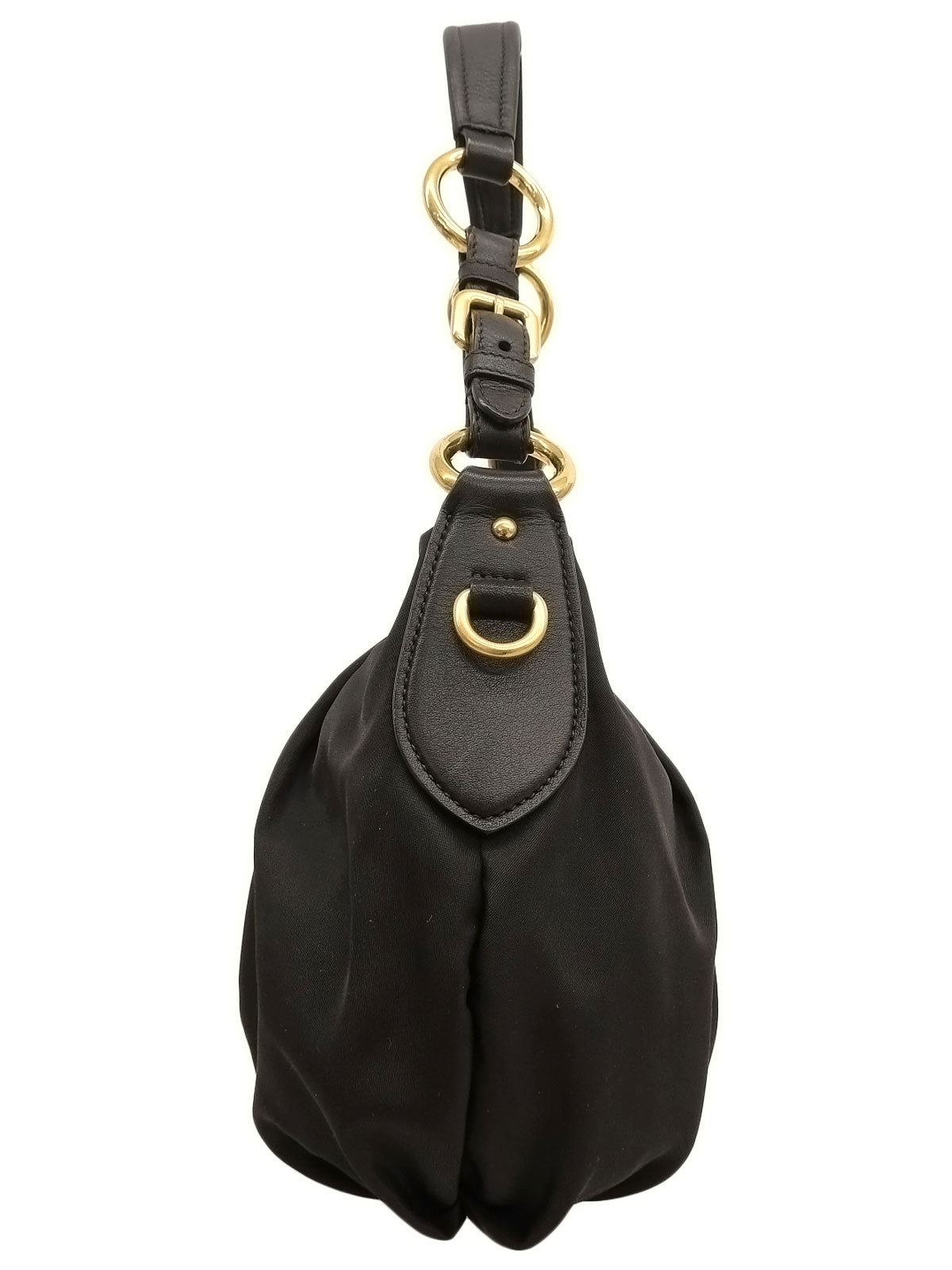 ナイロンロゴプレートワンショルダーバッグ ブラック