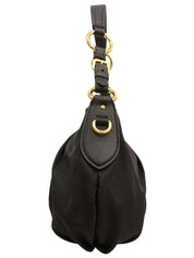 ナイロンロゴプレートワンショルダーバッグ ブラック