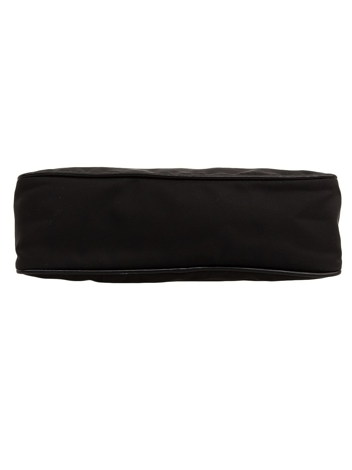 Nylon logo plate handbag in black