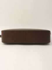 Nova Check Pattern Logo Embossed Shoulder Bag Beige/Dark Brown