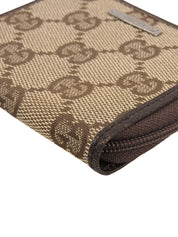 Beige Canvas GG Pattern Coin Case