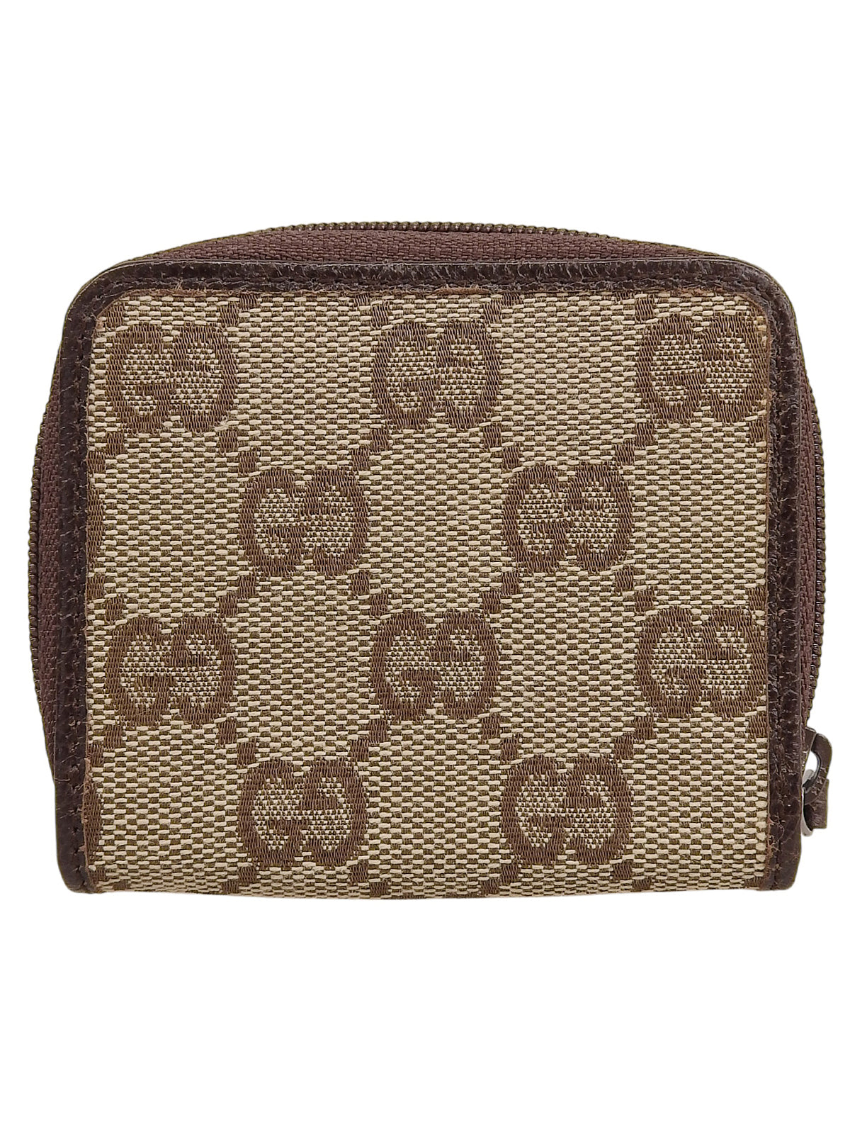 Beige Canvas GG Pattern Coin Case