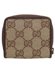 Beige Canvas GG Pattern Coin Case