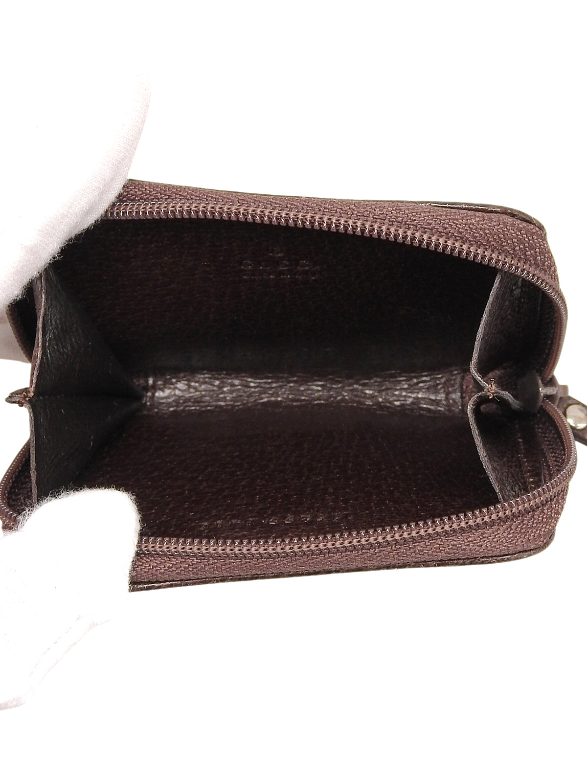 Beige Canvas GG Pattern Coin Case