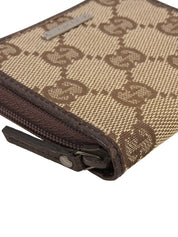 Beige Canvas GG Pattern Coin Case