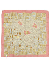 シルクタロットカードモチーフスカーフ ピンク/イエロー/マルチ