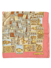 シルクタロットカードモチーフスカーフ ピンク/イエロー/マルチ