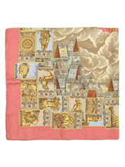 シルクタロットカードモチーフスカーフ ピンク/イエロー/マルチ